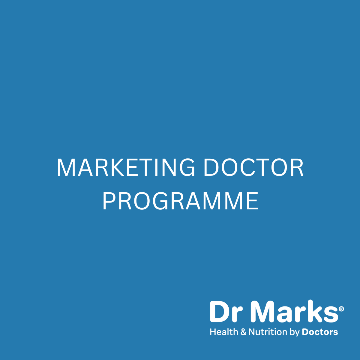 Dr Marks joins the Marketing Doctor Programme