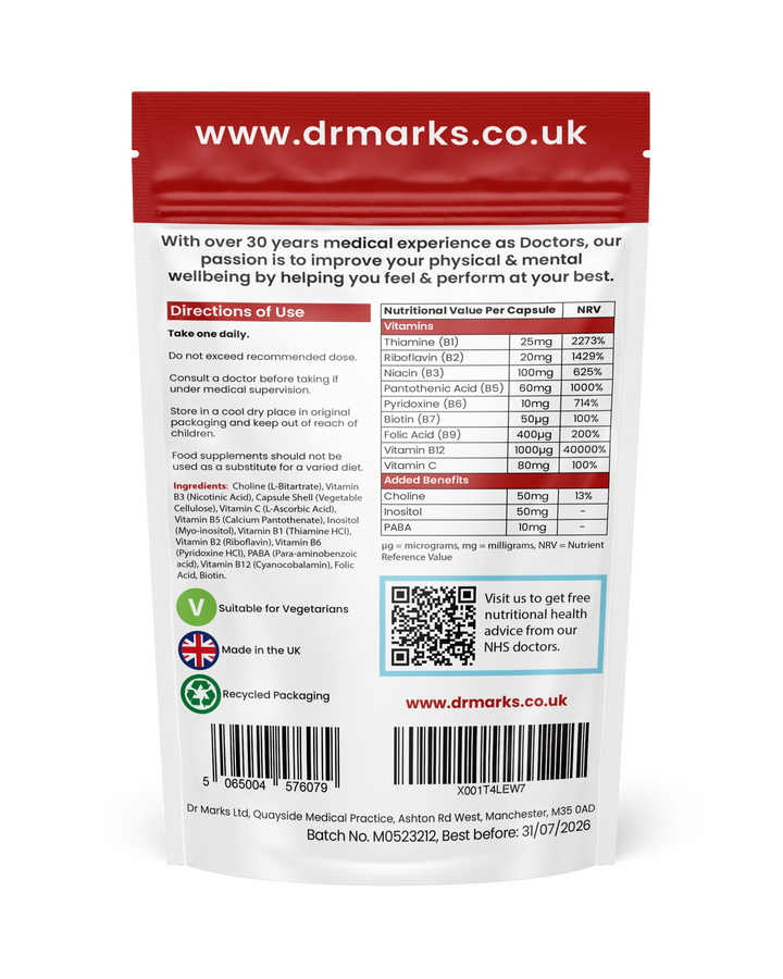 Dr Marks Vitamin B Complex - supplement facts and nutritional information