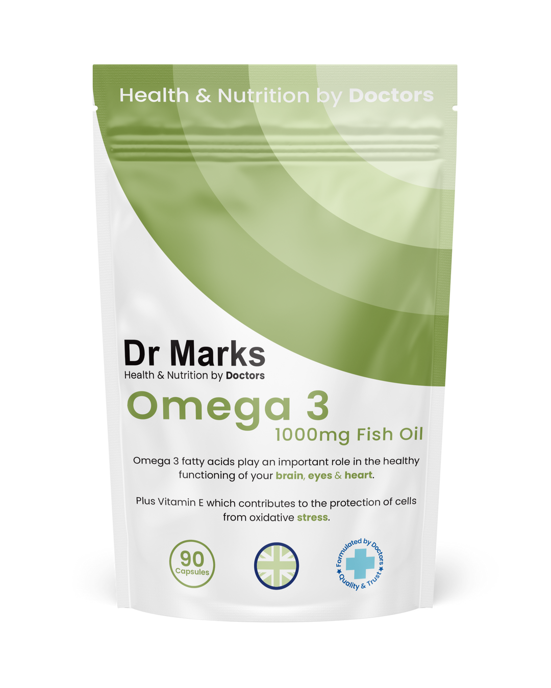 Dr Marks Omega 3 Fish Oil 1000mg EPA DHA capsules - front packaging