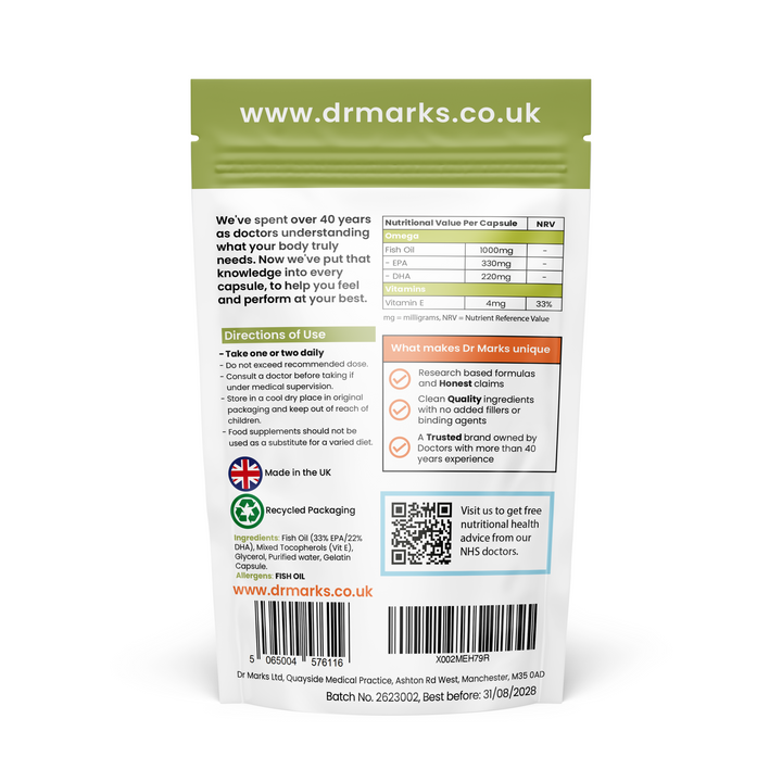 Premium Omega 3 Fish Oil 1000mg - High Strength EPA &amp; DHA Capsules (NEW STOCK DUE BY EARLY SEPTEMBER)
