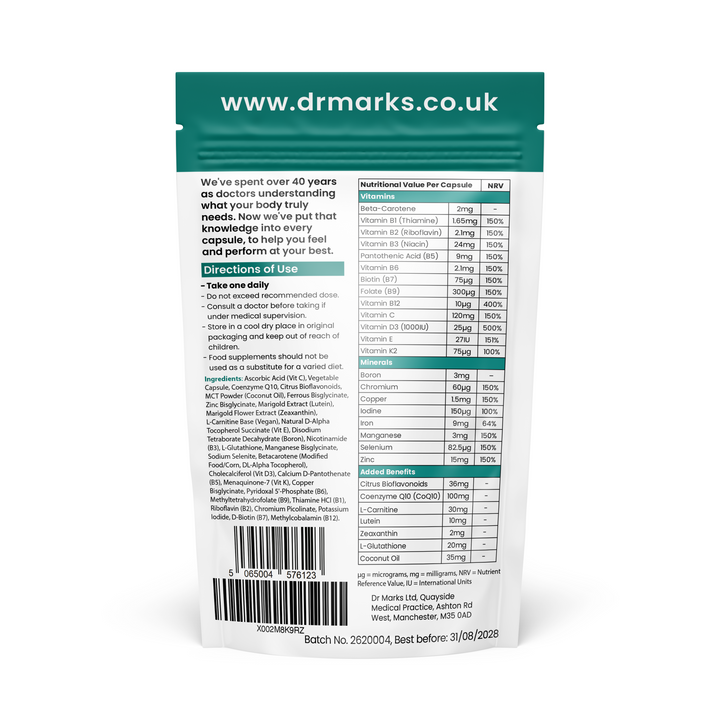 Over 50s Daily Multivitamin – Energy, Immunity &amp; Bone Support