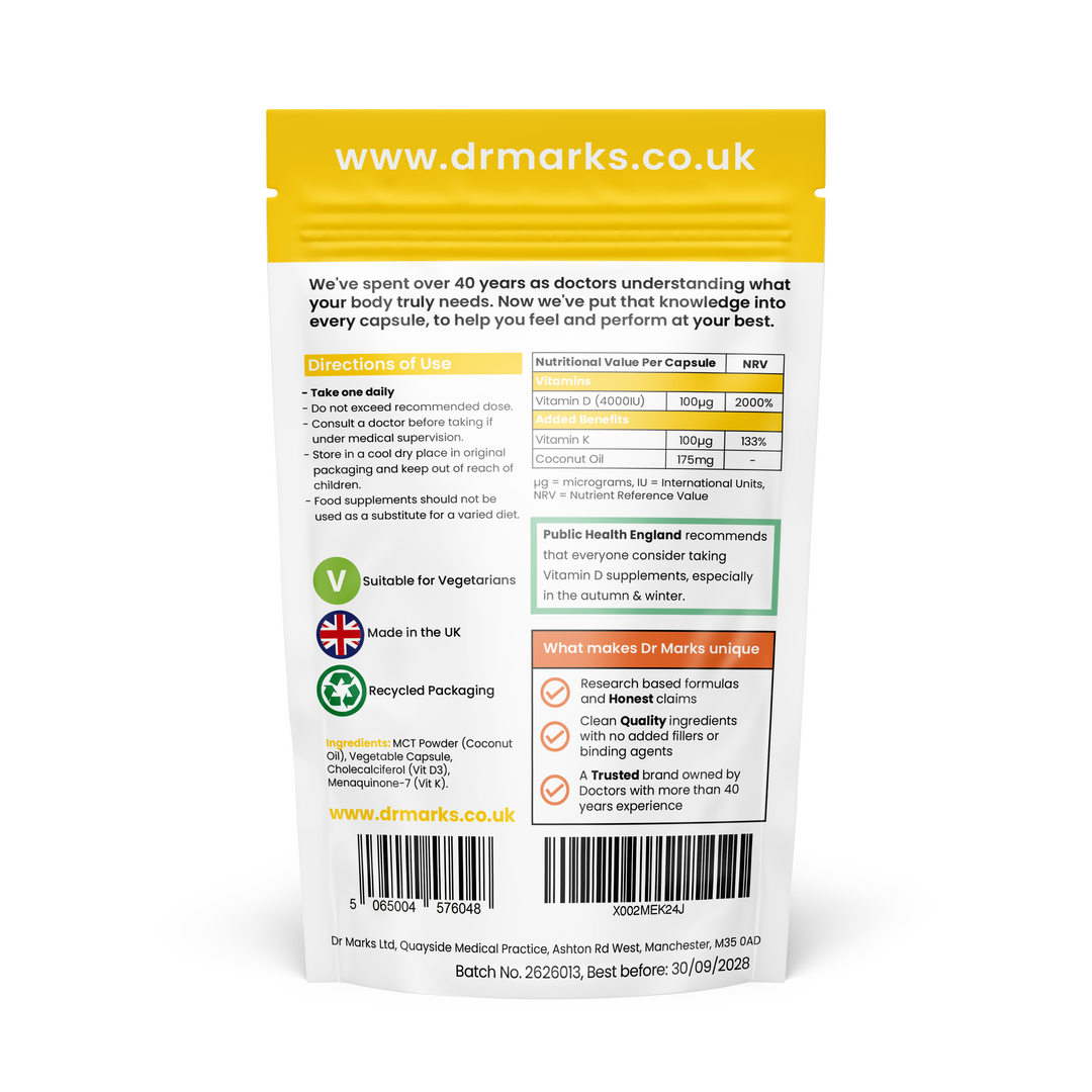 Vitamin D3 4,000IU + K2 - High Strength (NEW STOCK DUE BY EARLY SEPTEMBER)