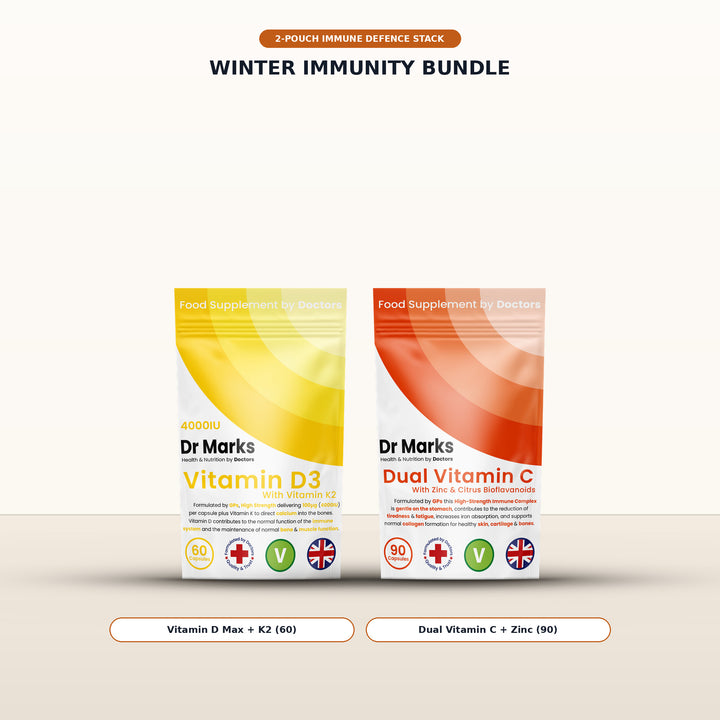 Dr Marks Winter Immunity Bundle — Vitamin D3 + K2 and Dual Vitamin C + Zinc pouches
