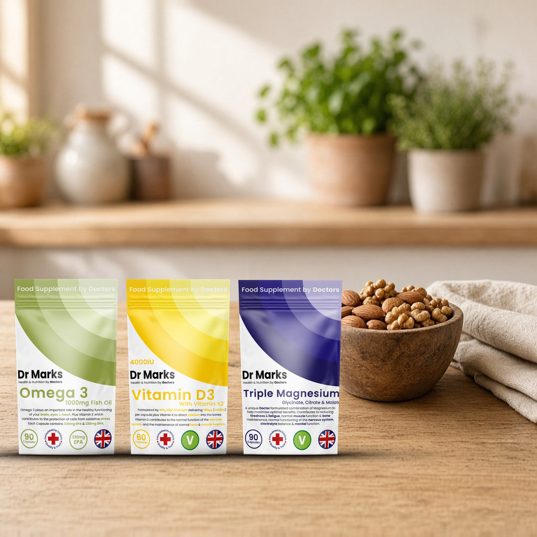 Dr Marks Heart &amp; Bones Bundle pouches in a home setting