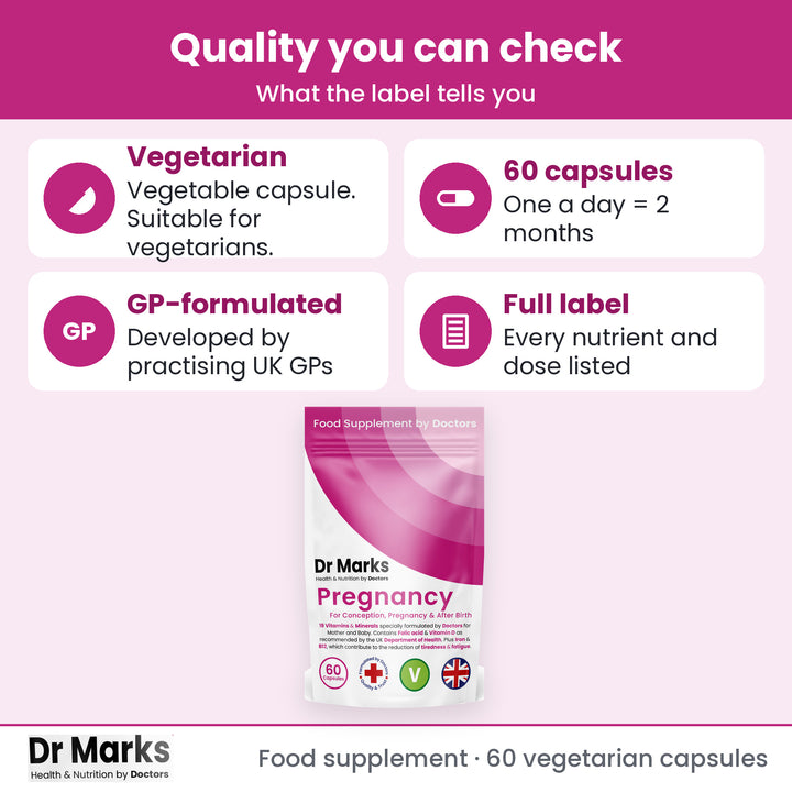 Dr Marks Pregnancy Multivitamin UK GMP quality standards