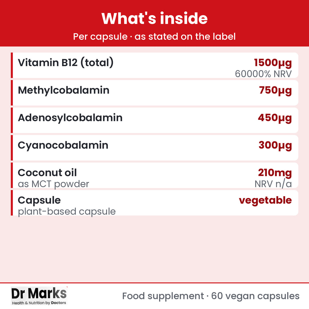 Dr Marks Triple Vitamin B12 nutrient forms and doses
