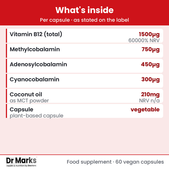 Dr Marks Triple Vitamin B12 nutrient forms and doses