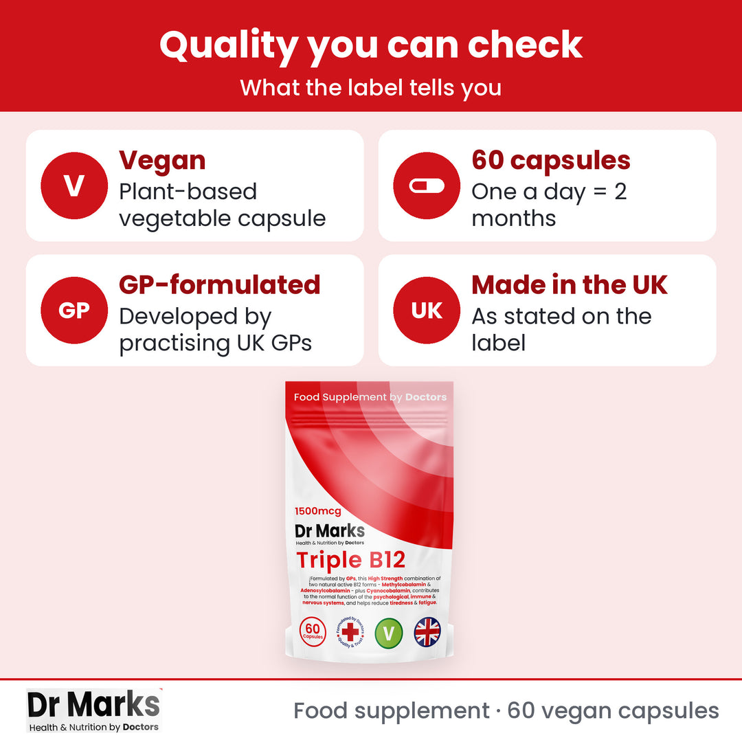 Dr Marks Triple Vitamin B12 UK GMP quality standards