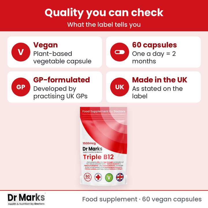 Dr Marks Triple Vitamin B12 UK GMP quality standards