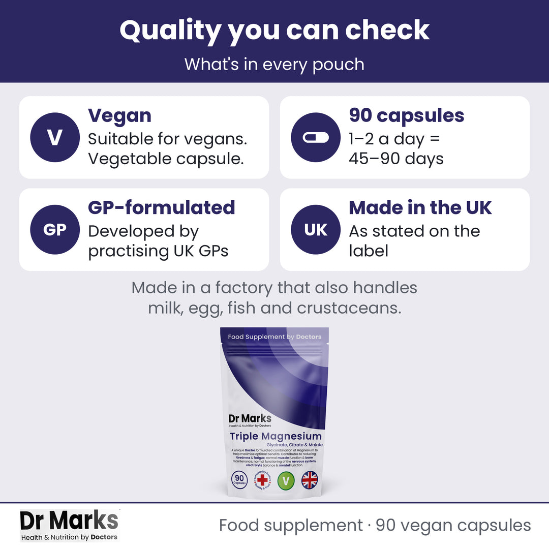 Dr Marks Triple Magnesium Complex UK GMP quality standards