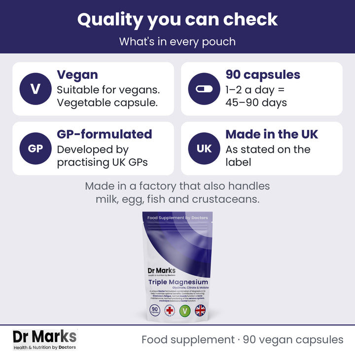 Dr Marks Triple Magnesium Complex UK GMP quality standards
